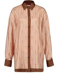 Gucci - Horsebit Stripe Silk Shirt - Lyst