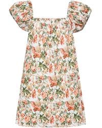 Doen - Mini-jurk Met Bloemenprint - Lyst
