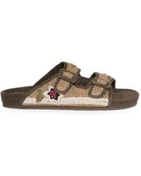 BAZISZT - Floral-Embroidered Sandals - Lyst