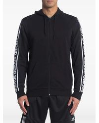 adidas - Felpa Con Zip, Cappuccio E Logo - Lyst