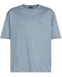 Giorgio Armani - T-Shirt Regular Fit Organic Cotton Interlock Jersey - Lyst