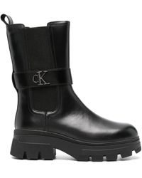 Calvin Klein - Leather Chelsea Boots - Lyst