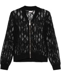 Liu Jo - Reißverschluss-Cardigan mit Spitzeneinsatz - Lyst