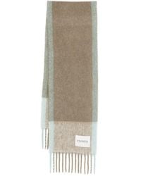 Closed - Checked Fringed Scarf - Lyst