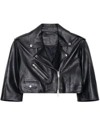Stand Studio - Veste En Cuir Piper À Coupe Crop - Lyst