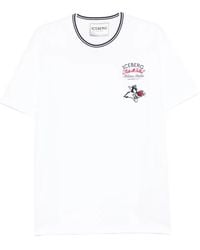 Iceberg - Striped Trim Graphic T-Shirt - Lyst