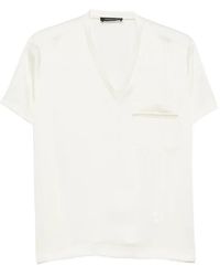 Fabiana Filippi - Chest-Pocket V-Neck T-Shirt - Lyst