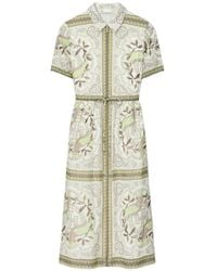 Tory Burch - Cinched Cotton Zip Dress - Lyst