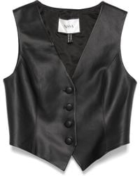 Nissa - Faux-Leather Waistcoat - Lyst