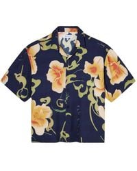 Edwin - Kurzärmeliges Mono No Aware Hemd mit Blumen-Print - Lyst