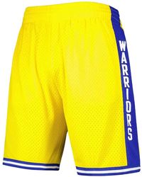 Mitchell & Ness - Nba "1974-75 Golden State Warriors" Side Lettering Home Shorts - Lyst