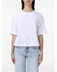 ARMANI EXCHANGE - Rhinestone-Embellished T-Shirt - Lyst