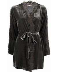 Gold Hawk - Lace-Trim Belted Coat - Lyst