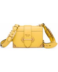 Prada Cahier Shoulder Bag - Yellow