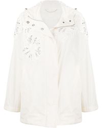 Ermanno Scervino Lace Detailed Raincoat - White