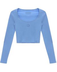 Marine Serre - Top con cuello redondo y logo de luna - Lyst