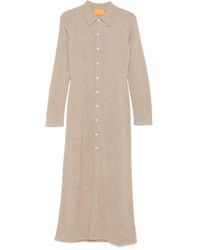 Guest In Residence - Vestido camisero de cachemira midi con botones - Lyst