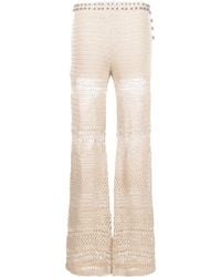 Rabanne - High-waisted Knitted Trousers - Lyst