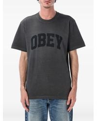Obey - Collegiate Logo-Print T-Shirt - Lyst