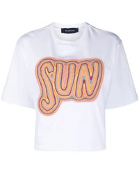 Sportmax - Crochet-Embroidered Cotton T-Shirt - Lyst