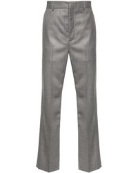 Acne Studios - Pressed-crease Mélange Straight-leg Trousers - Lyst