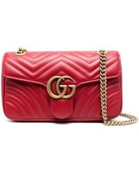 Gucci - GG Marmont Small Leather Matelassé Shoulder Bag - Lyst