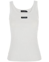 Dolce & Gabbana - Logo Cotton Tank Top - Lyst
