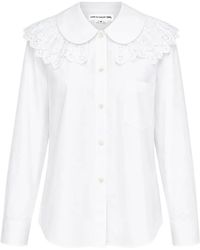 Comme des Garçons - Chemise À Col Claudine En Dentelle - Lyst