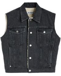 Jil Sander - Gilet En Jean À Doublure En Polaire - Lyst