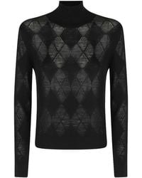 Ballantyne - Argyle-Knit Turtleneck Sweater - Lyst