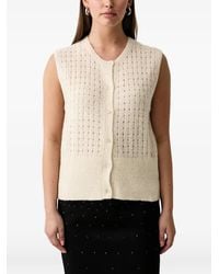 Trussardi - Basket-Weave Button-Up Vest - Lyst