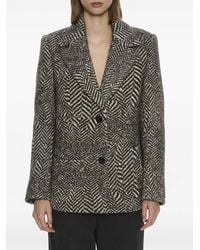 Christopher Esber - Warped Herringbone-Pattern Peacoat - Lyst