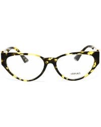 Versace - Cat-Eye Tortoiseshell-Effect Glasses - Lyst