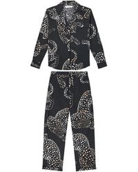 Desmond & Dempsey - Jag Buttoned-Printed Long Pyjama Set - Lyst