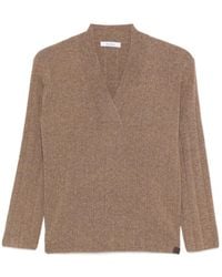 Max Mara - Ribbed V-Neck Jumper - Lyst
