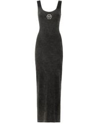 Philipp Plein - Rib Long Tank Dress Stones Wash Hexagon - Lyst