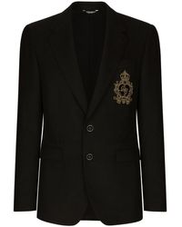 Dolce & Gabbana - Blazer boutonné à ornements - Lyst
