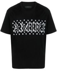 Amiri - T-shirt in jersey di cotone con stampa e logo applicato - Lyst