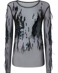 Pinko - Haut Poker À Sequins - Lyst