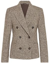Brunello Cucinelli - Double-Breasted Blazer - Lyst