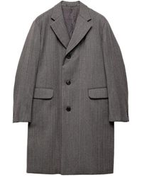 Prada - Notch-Lapel Wool Coat - Lyst