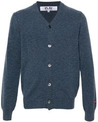 COMME DES GARÇONS PLAY - Heart-Patch Wool Cardigan - Lyst