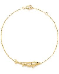 Yvonne Léon - Fish Diamond 9Ct Chain Bracelet - Lyst