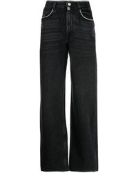 Maje - Rhinestone-embellished Wide-leg Jeans - Lyst
