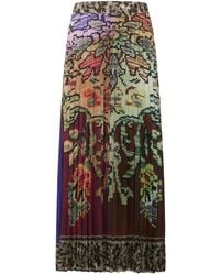 Pierre Louis Mascia - Pleated Floral-Print Skirt - Lyst