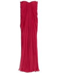 McQueen - Gedrapeerde Maxi-Jurk - Lyst