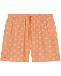 Lacoste - Crocodile-Print Swim Shorts - Lyst