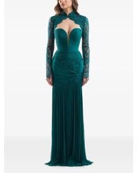 IMROSKA - Lace-Panelled Ruched Maxi Dress - Lyst