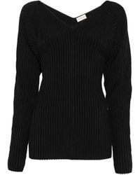 By Malene Birger - Ocoto Ribbed V-Neck Sweater - Lyst