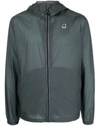 K-Way - Logo-Patch Hooded Jacket - Lyst